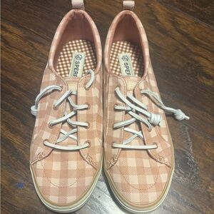 Sperry Women's Pink Checkered Sneakers